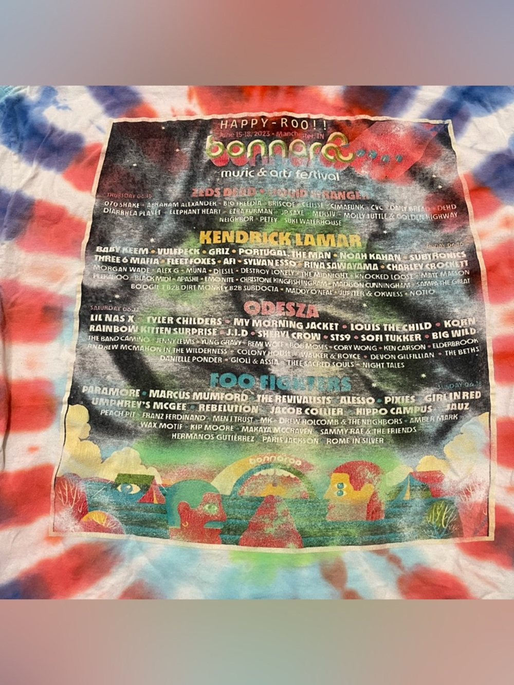 2023 Bonnaroo Music & Arts Festival Concert T-Shirt Foo Fighters, Kendrick Lamar - Picture 4 of 7